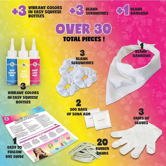 Neon Tie Dye Scrunchie kit - Picture 2 of 4